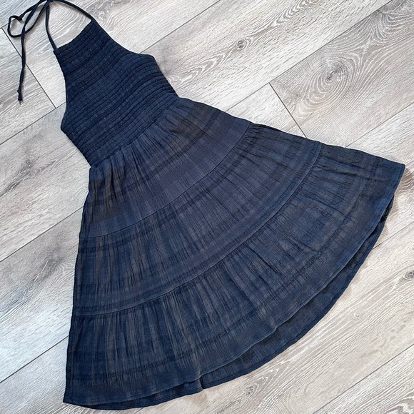 American Eagle Smocked Halter Plaid Mini Dress - Picture 2 of 14